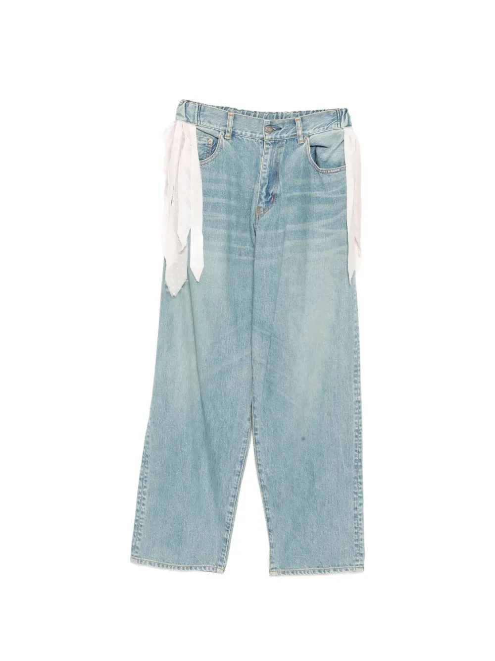 Undercover scarf-detail faded jeans - Blu