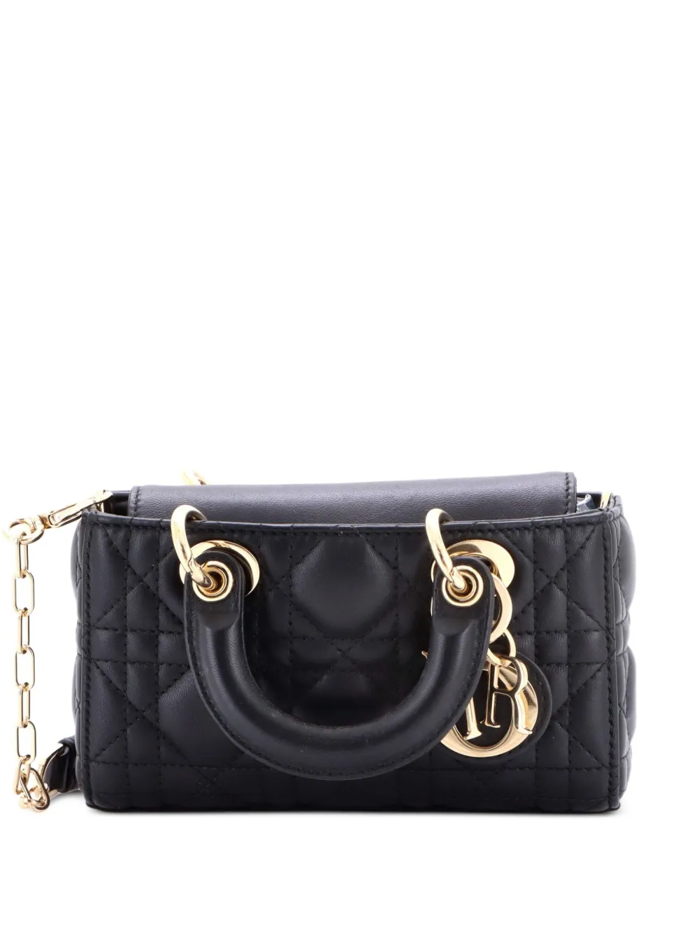 Christian Dior Pre-Owned Borsa a tracolla Lady D-Joy micro in pelle di agnello trapuntata con motivo Cannage - Nero