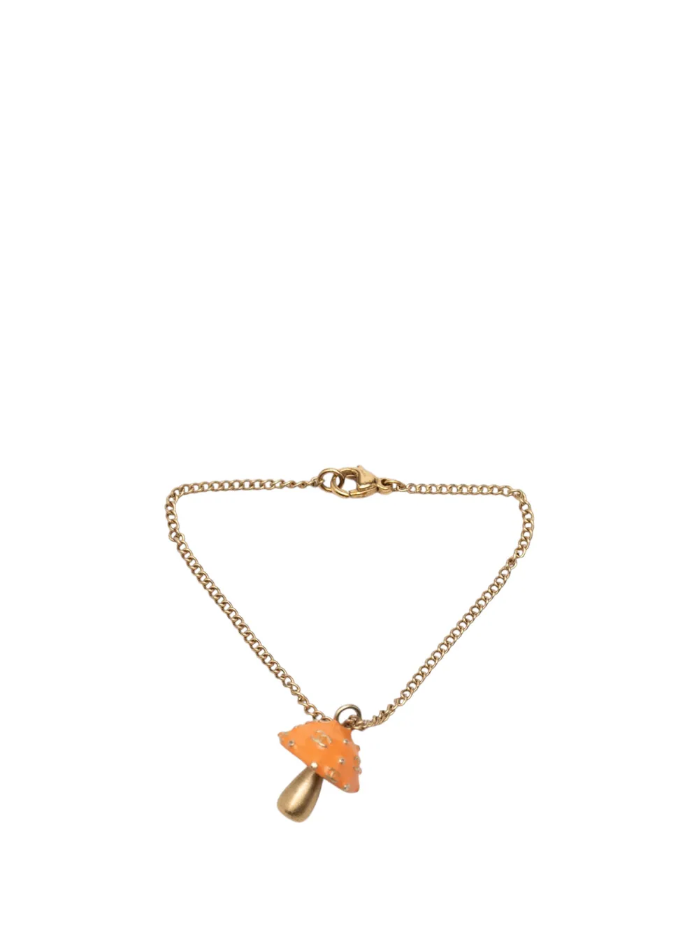 CHANEL Pre-Owned 2003 CC Gold Plated Enamel Mushroom Charm Bracelet costume bracelet - Oro