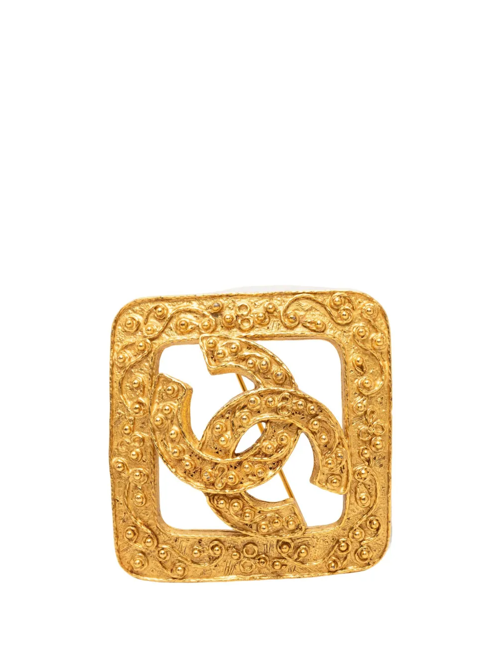 CHANEL Pre-Owned 1994 CC Gold Plated Diamond Brooch costume brooch - Oro