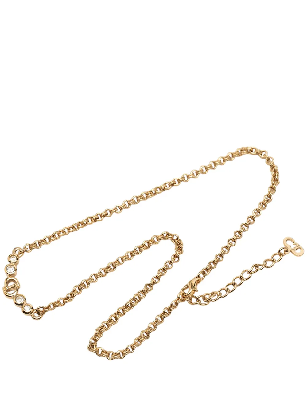 Christian Dior Pre-Owned 20th Century Gold Plated Strass CD Logo Charm Necklace costume necklace - Oro