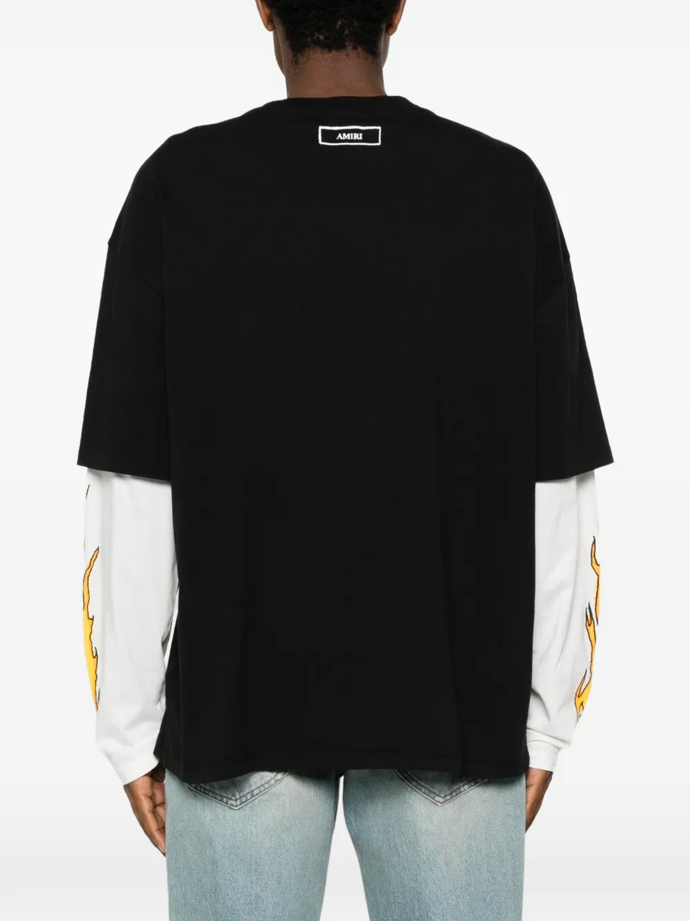 AMIRI Burnt Out LJ T-shirt Zwart