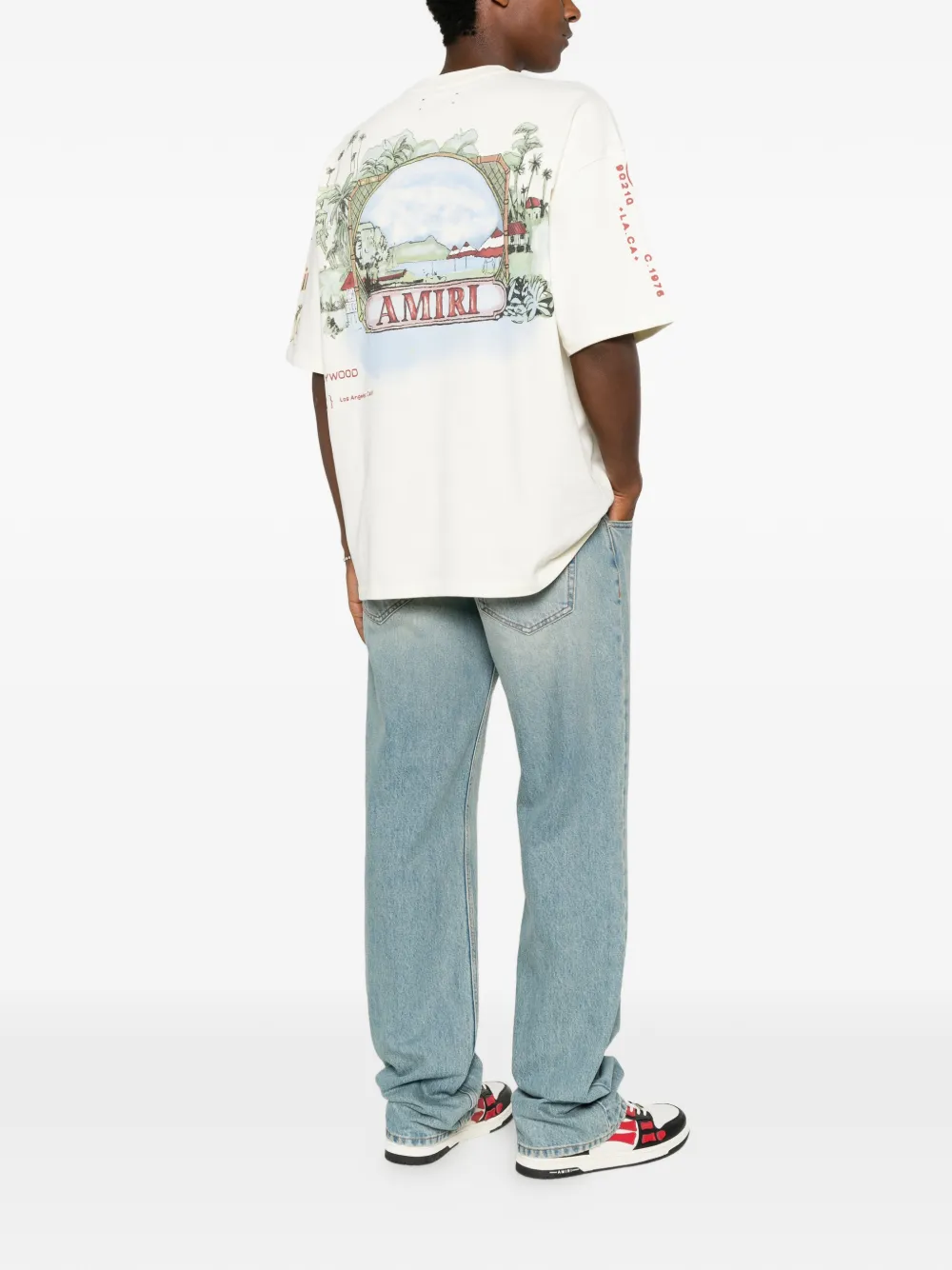 AMIRI Vista HJ Skate T-shirt met korte mouwen Beige