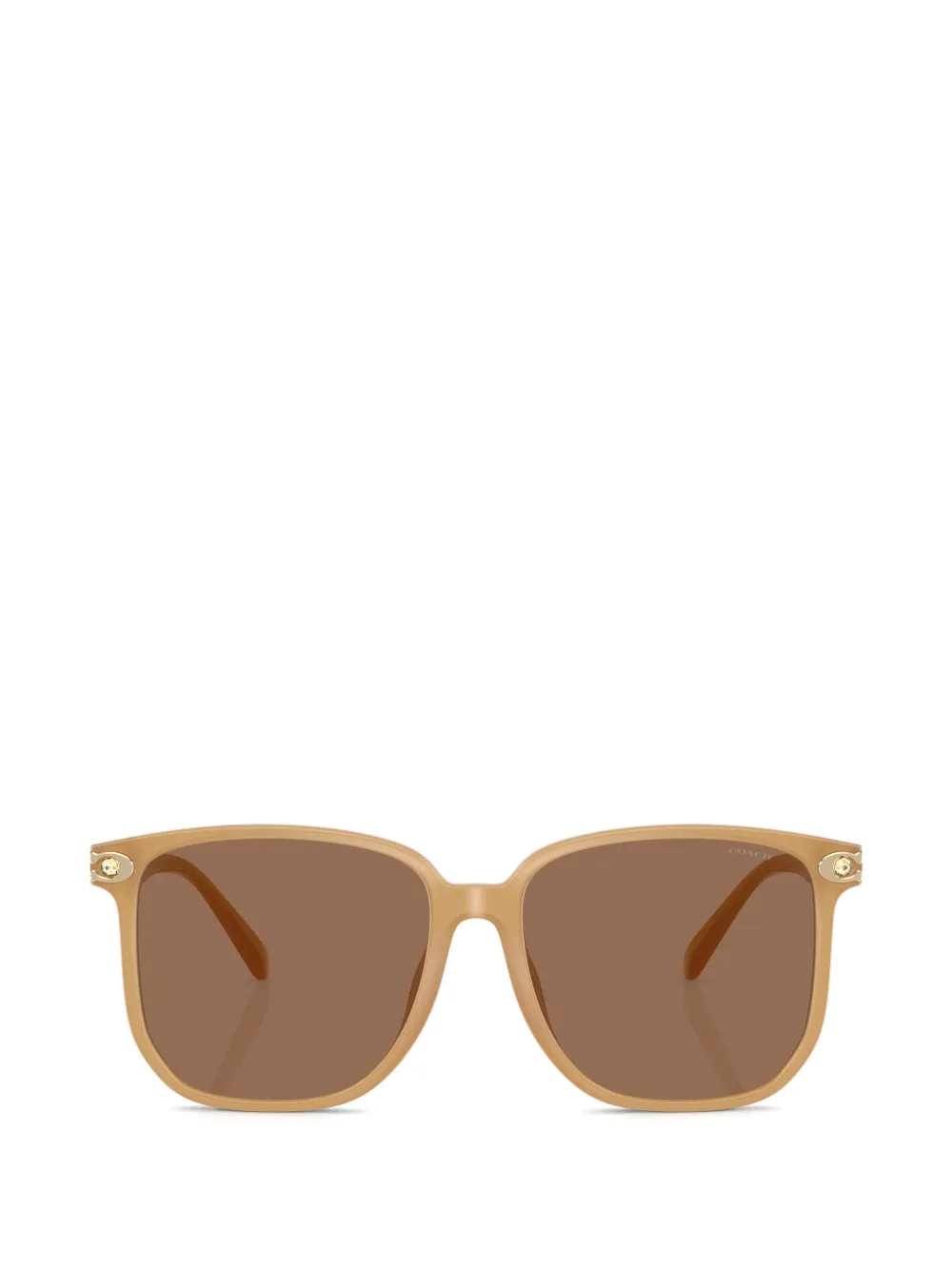 Coach logo-plaque square-frame sunglasses · 58