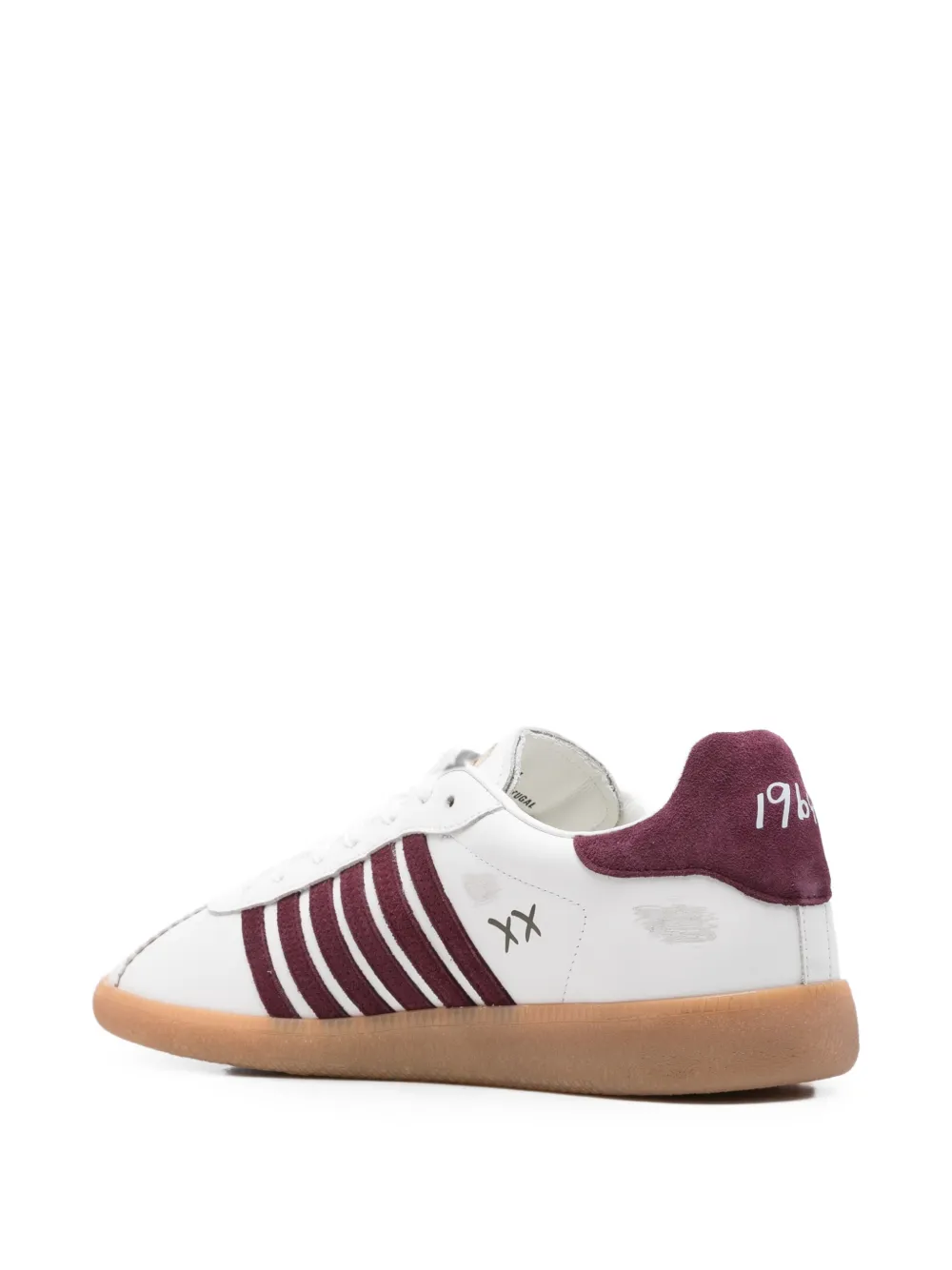 DSQUARED2 Rebel maple-leaf leather sneakers Wit