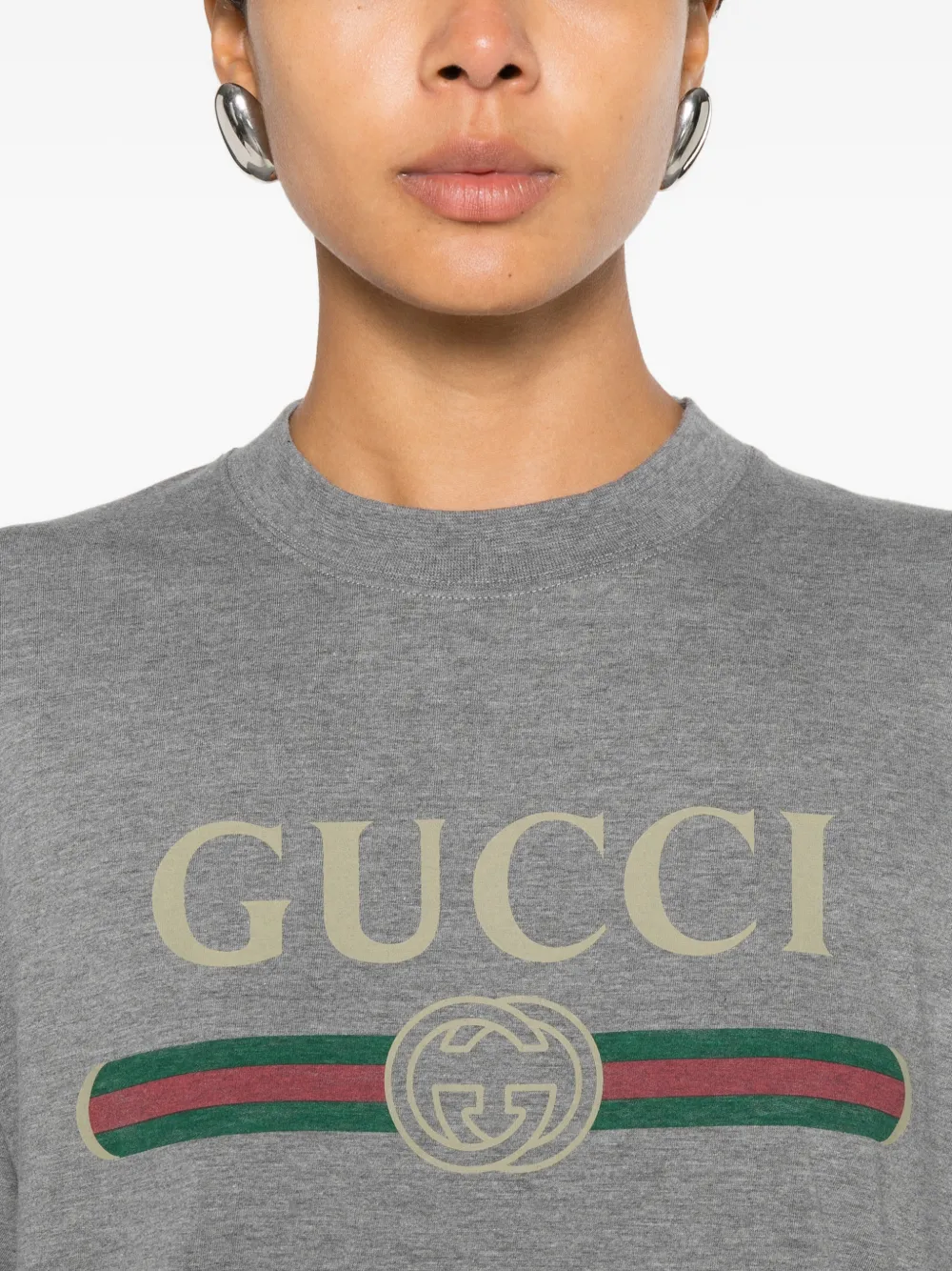 Gucci T-shirt met logoprint Grijs