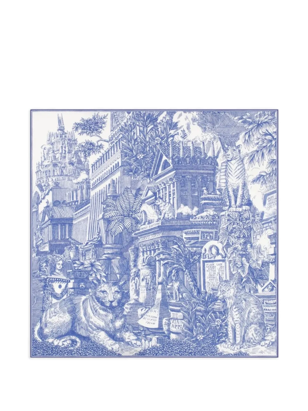 Inoui Editions graphic-print square scarf - Bianco