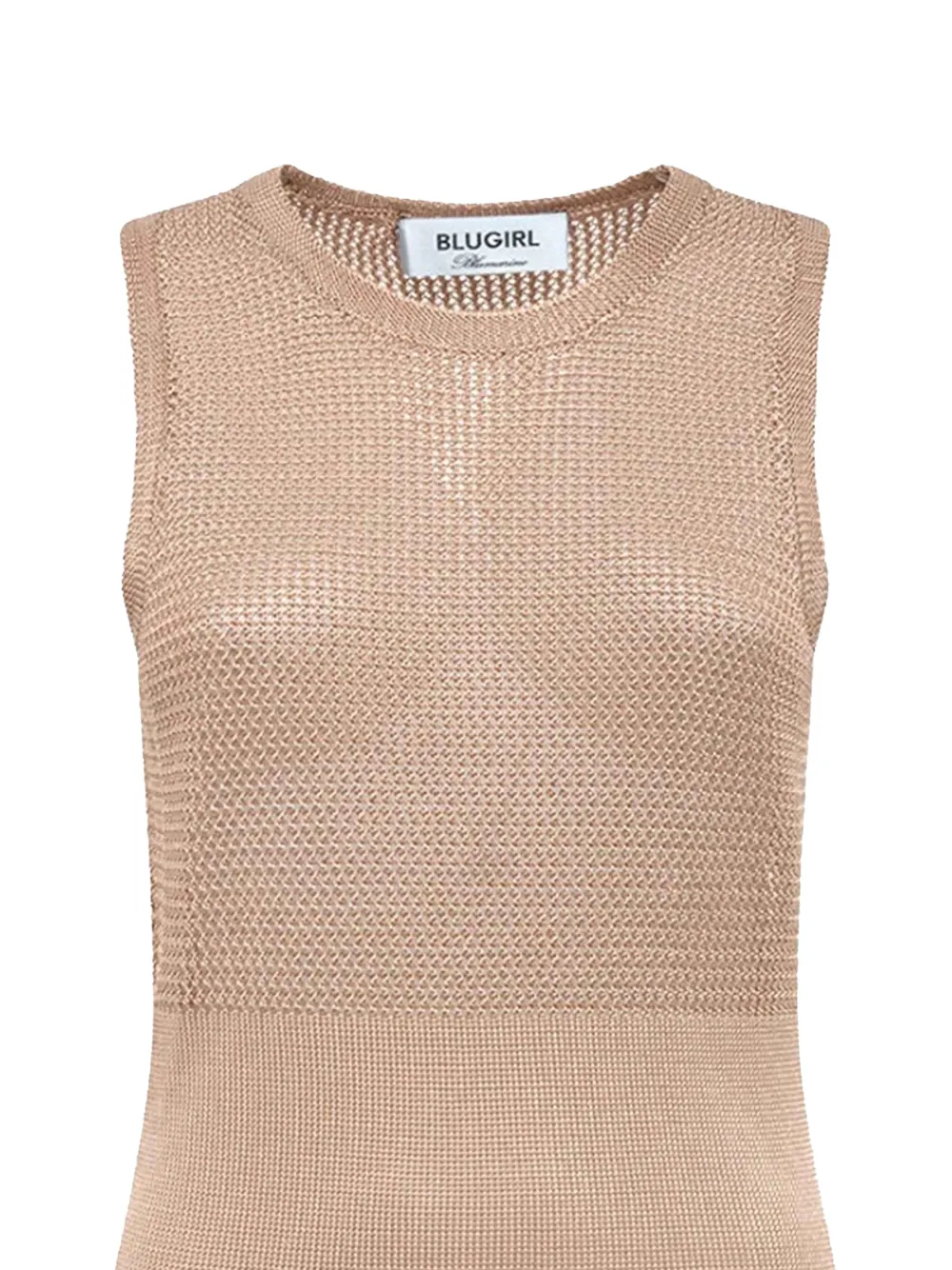 Blugirl Geperforeerde mouwloze top Beige