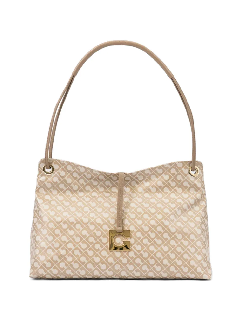 Gherardini large logo-print monogram shoulder bag - Toni neutri