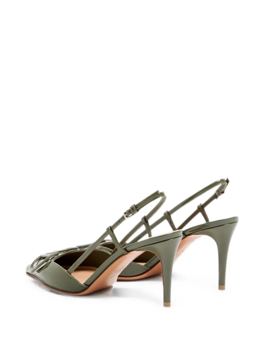 Valentino Garavani VLogo Signature Patent Leather Slingback Pump 80Mm Groen