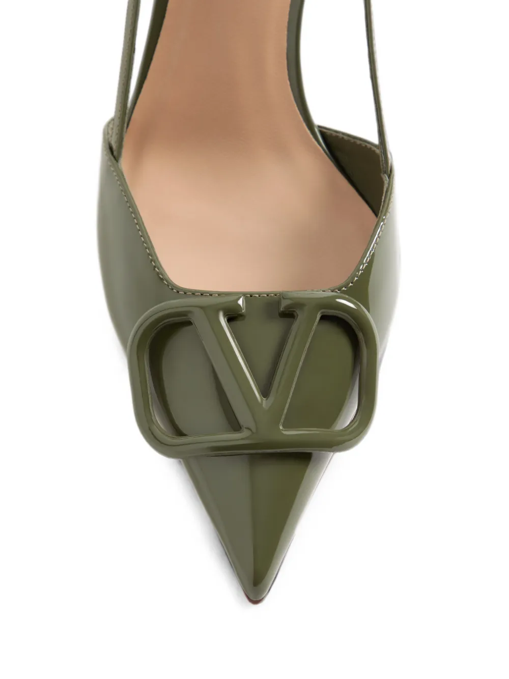 Valentino Garavani VLogo Signature Patent Leather Slingback Pump 80Mm Groen