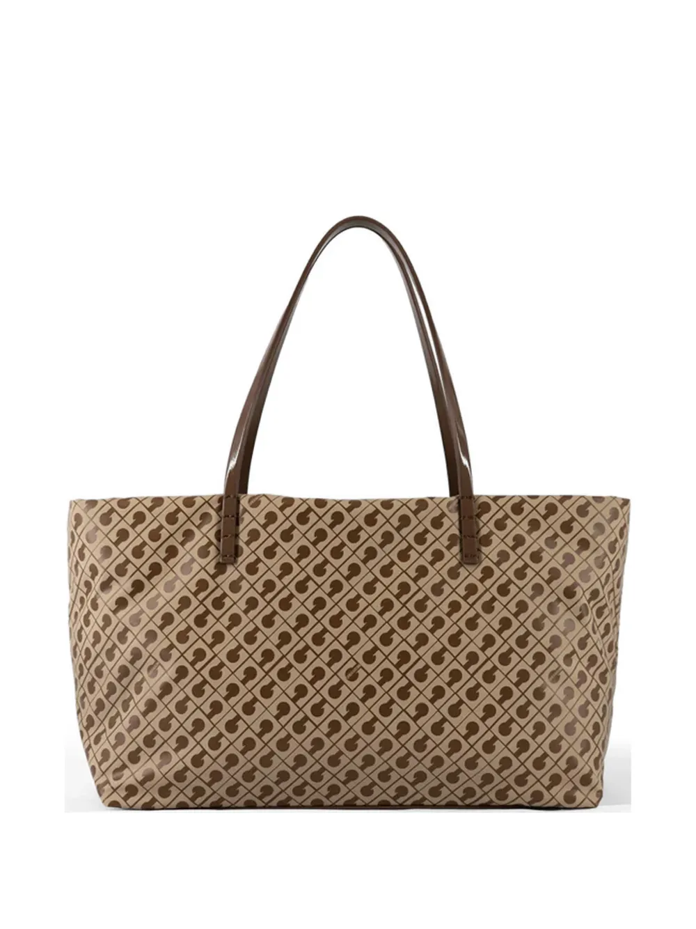 Gherardini Medium Cabas Monogram-print Tote Bag In Brown