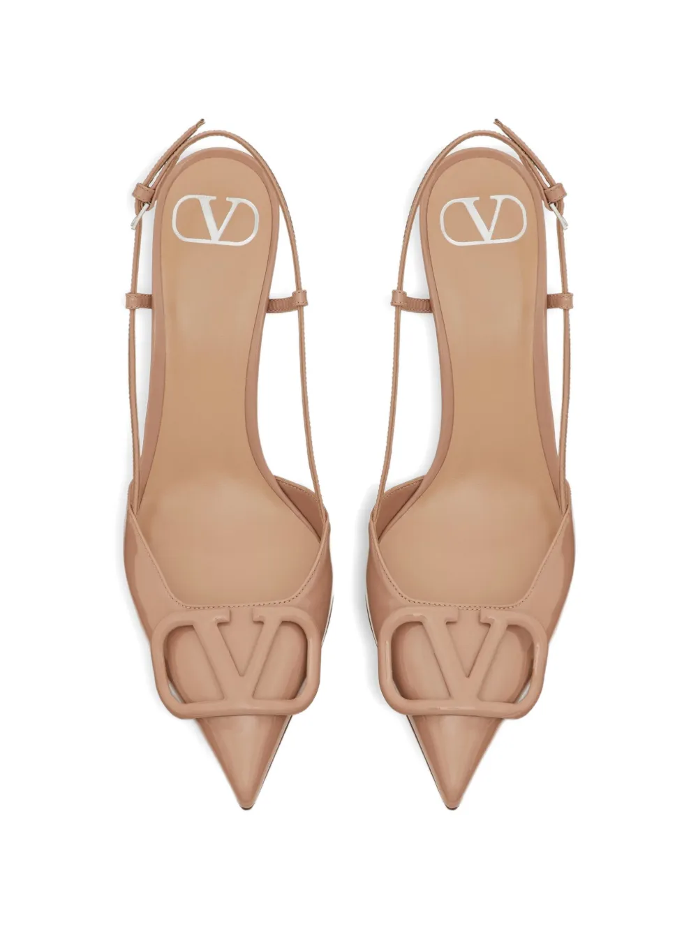 Valentino Garavani VLogo Signature patent leather pumps Beige