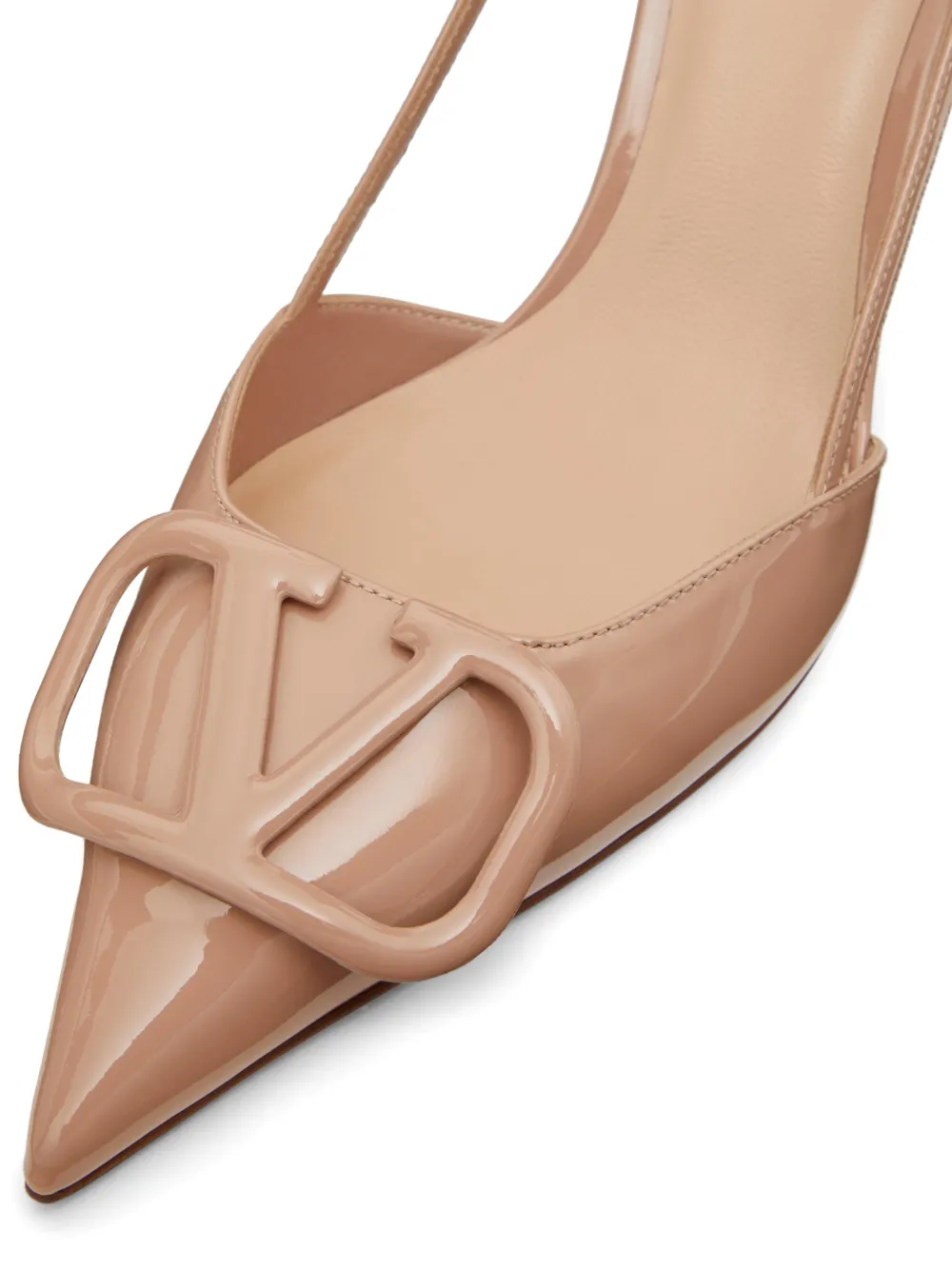 Valentino Garavani VLogo Signature patent leather pumps Beige