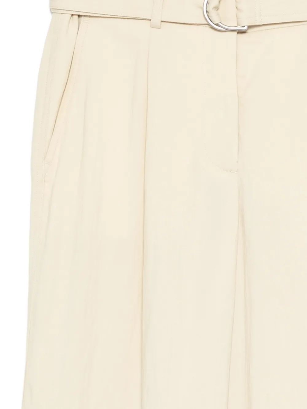 Helmut Lang Plooibroek met ceintuur Beige