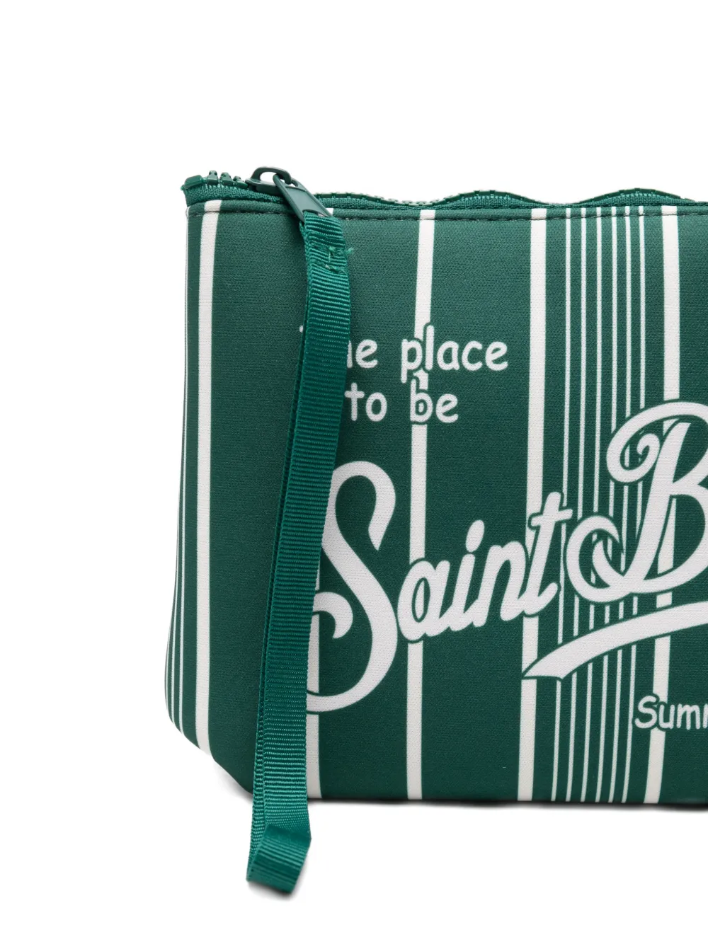 MC2 Saint Barth Aline gestreepte buidel met logo-print Groen
