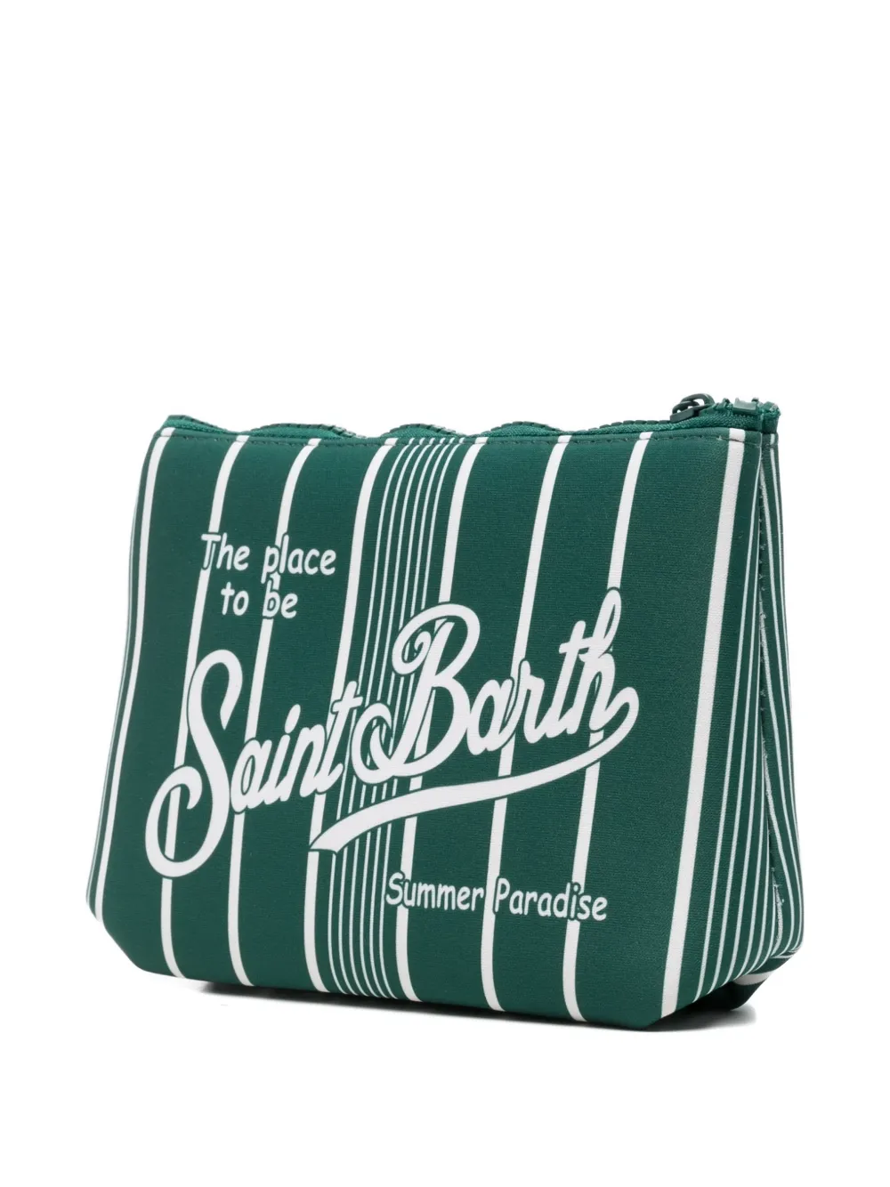 MC2 Saint Barth Aline gestreepte buidel met logo-print Groen
