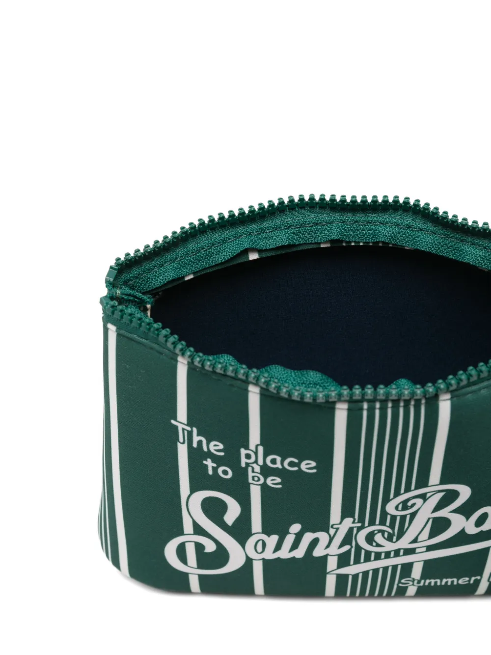 MC2 Saint Barth Aline gestreepte buidel met logo-print Groen
