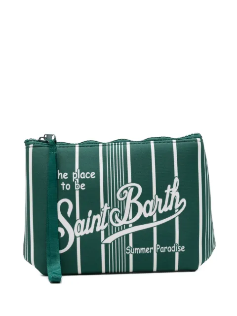 MC2 Saint Barth Aline striped logo-print pouch