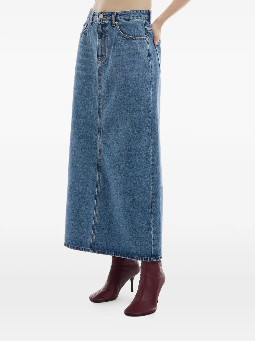 Rest&Recreation logo-print denim skirt - Blu