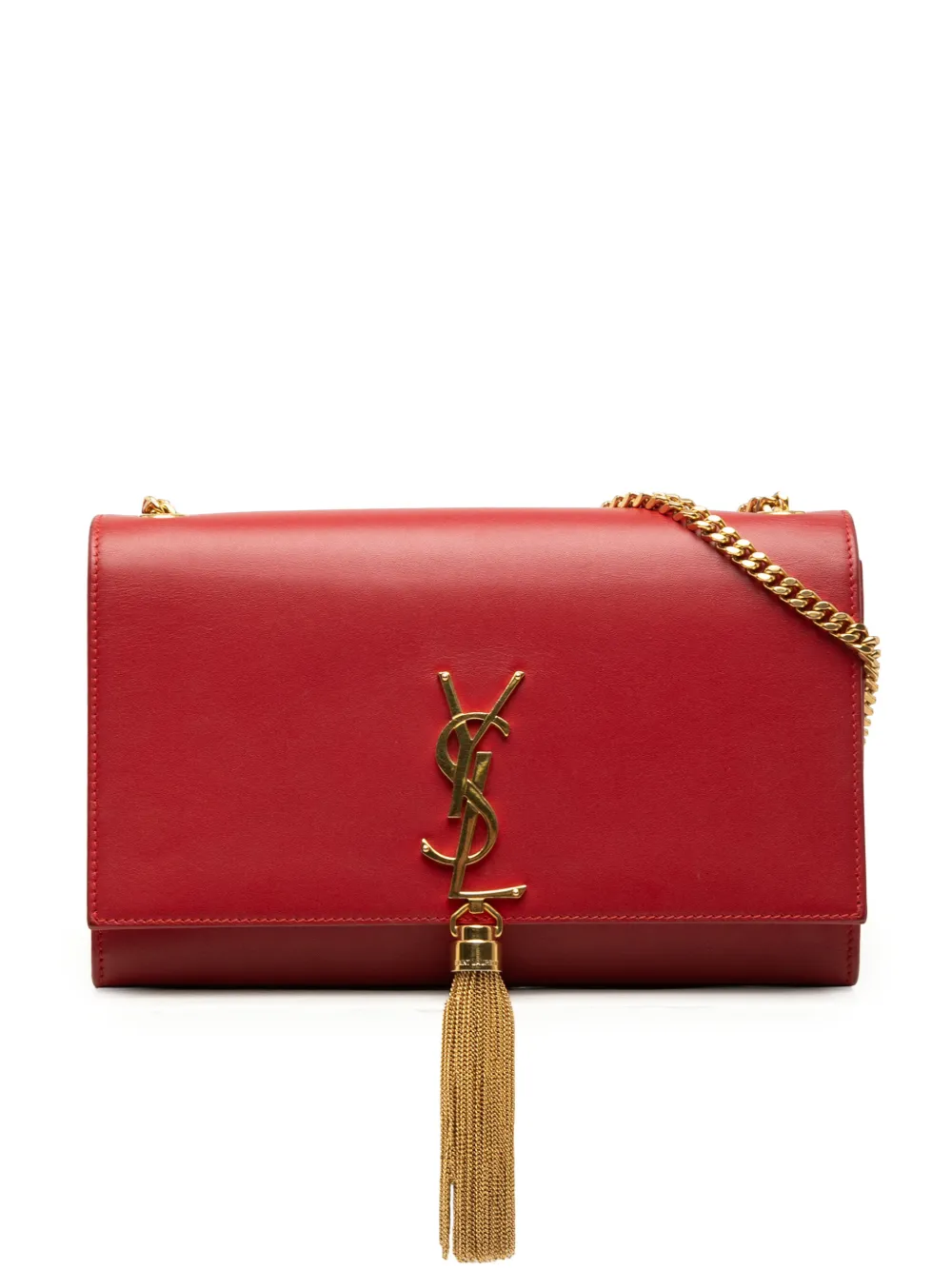Saint Laurent Pre-Owned 2017 Medium Smooth Calfskin Classic Monogram Kate Tassel crossbody bag - Red