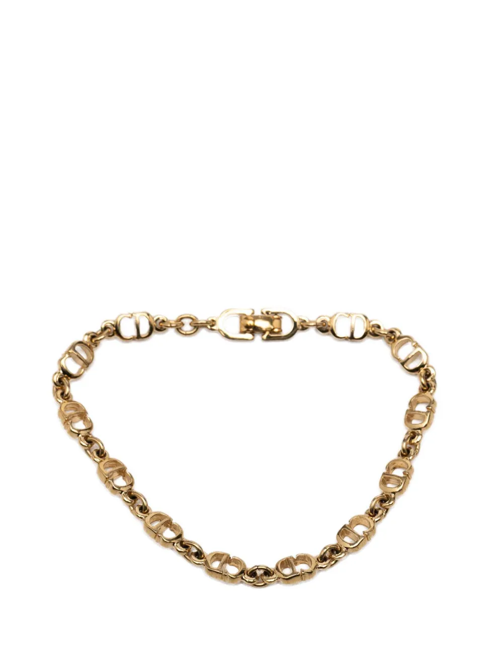 Christian Dior Pre-Owned 20th Century Gold Plated CD Logo Chain Link Bracelet costume bracelet - Oro