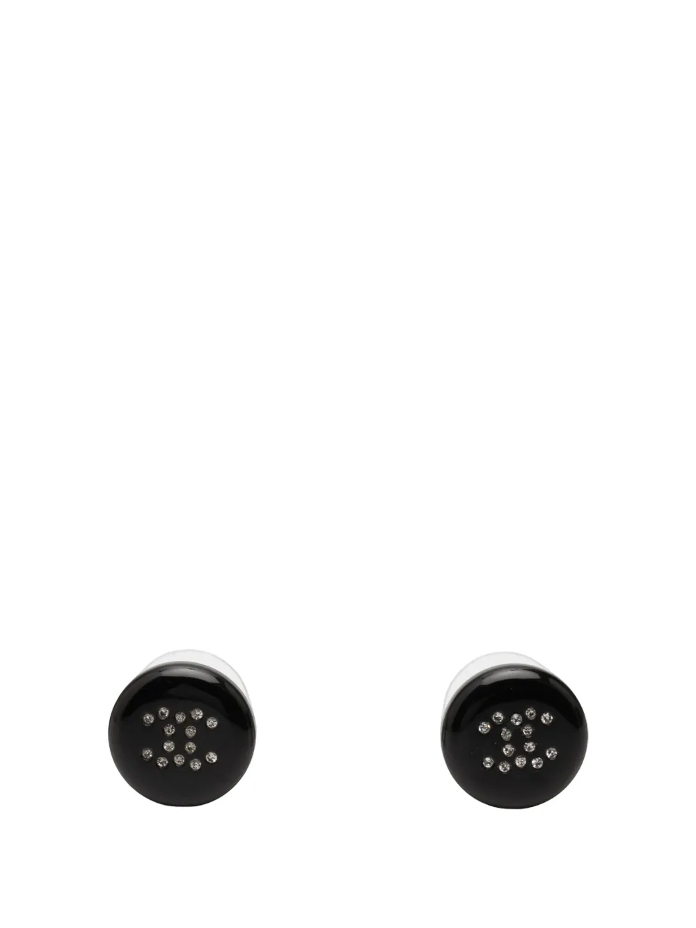 CHANEL Pre-Owned 2000 CC Resin and Strass Button Push Back Earrings costume earrings - Nero