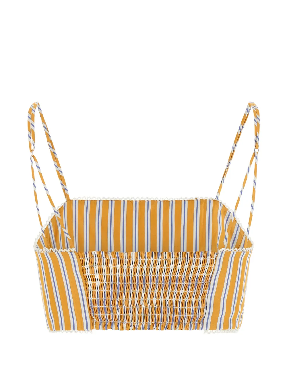 THE ANDAMANE Carrie top met kanten afwerking Geel