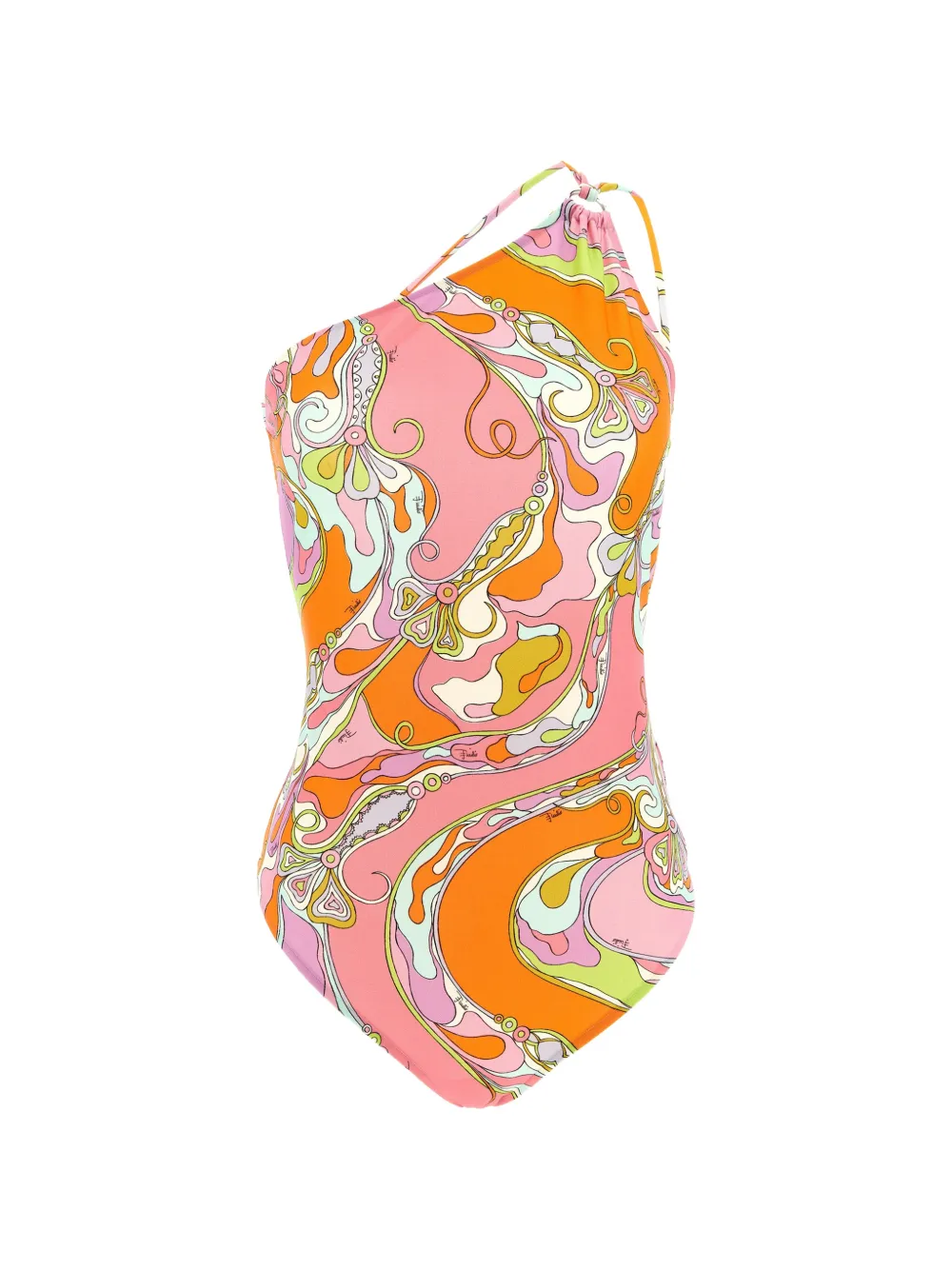 PUCCI floral-print asymmetric swimsuit - Rosa