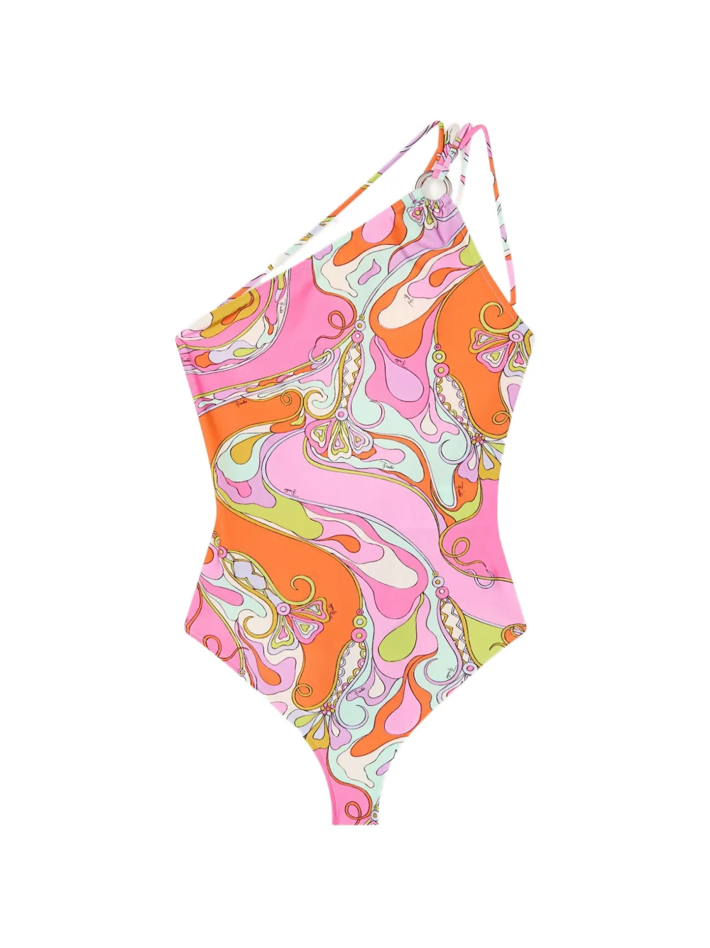 PUCCI floral-print asymmetric swimsuit - Rosa