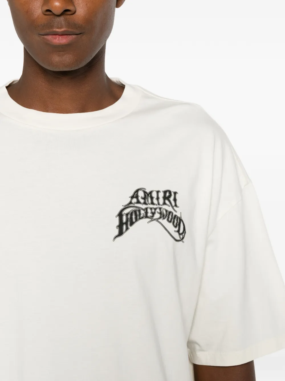AMIRI T-shirt met logoprint Beige