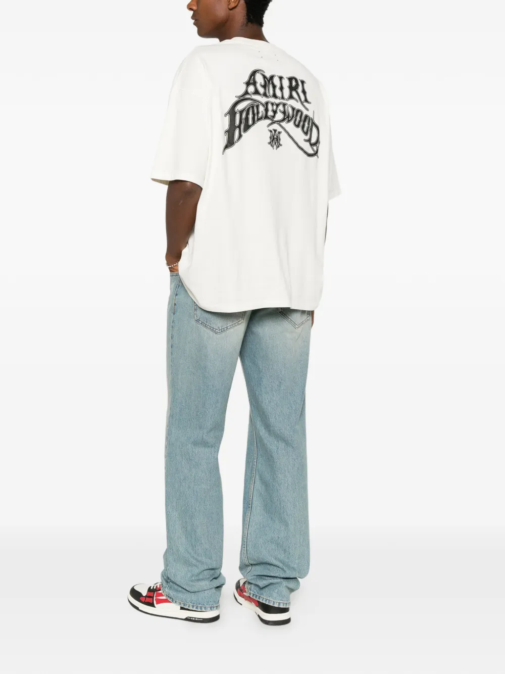 AMIRI T-shirt met logoprint Beige