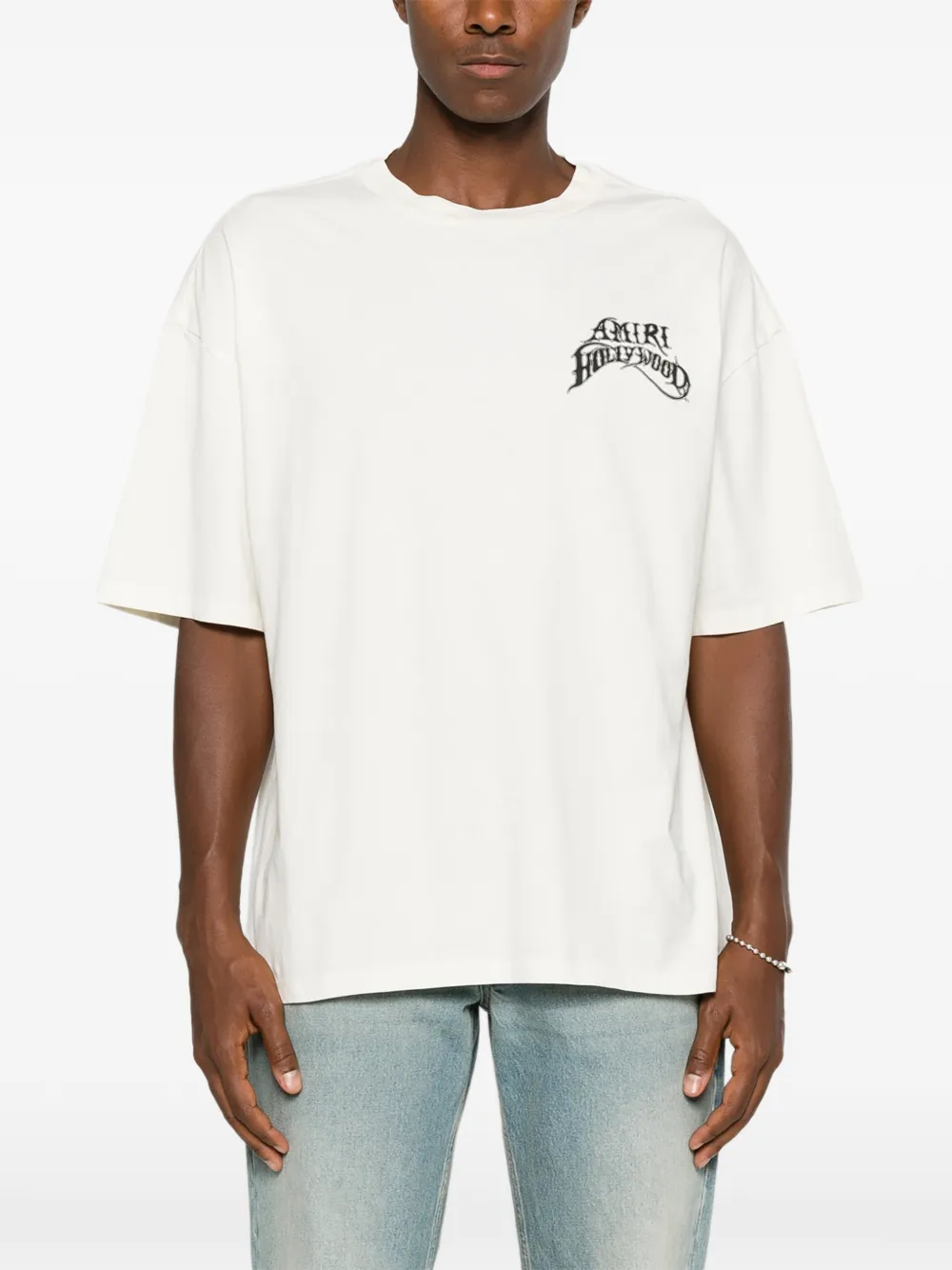 AMIRI T-shirt met logoprint Beige