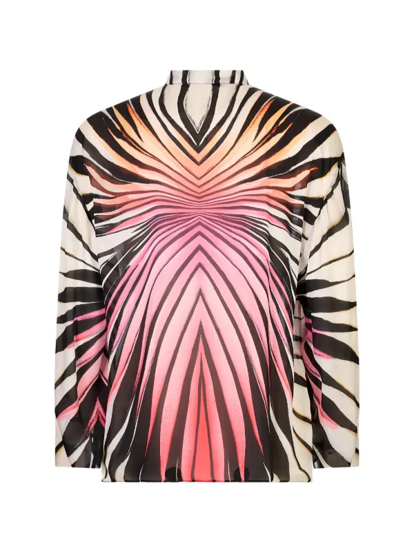 Roberto Cavalli Ray Of Paradise Silk Shirt | Black | FARFETCH