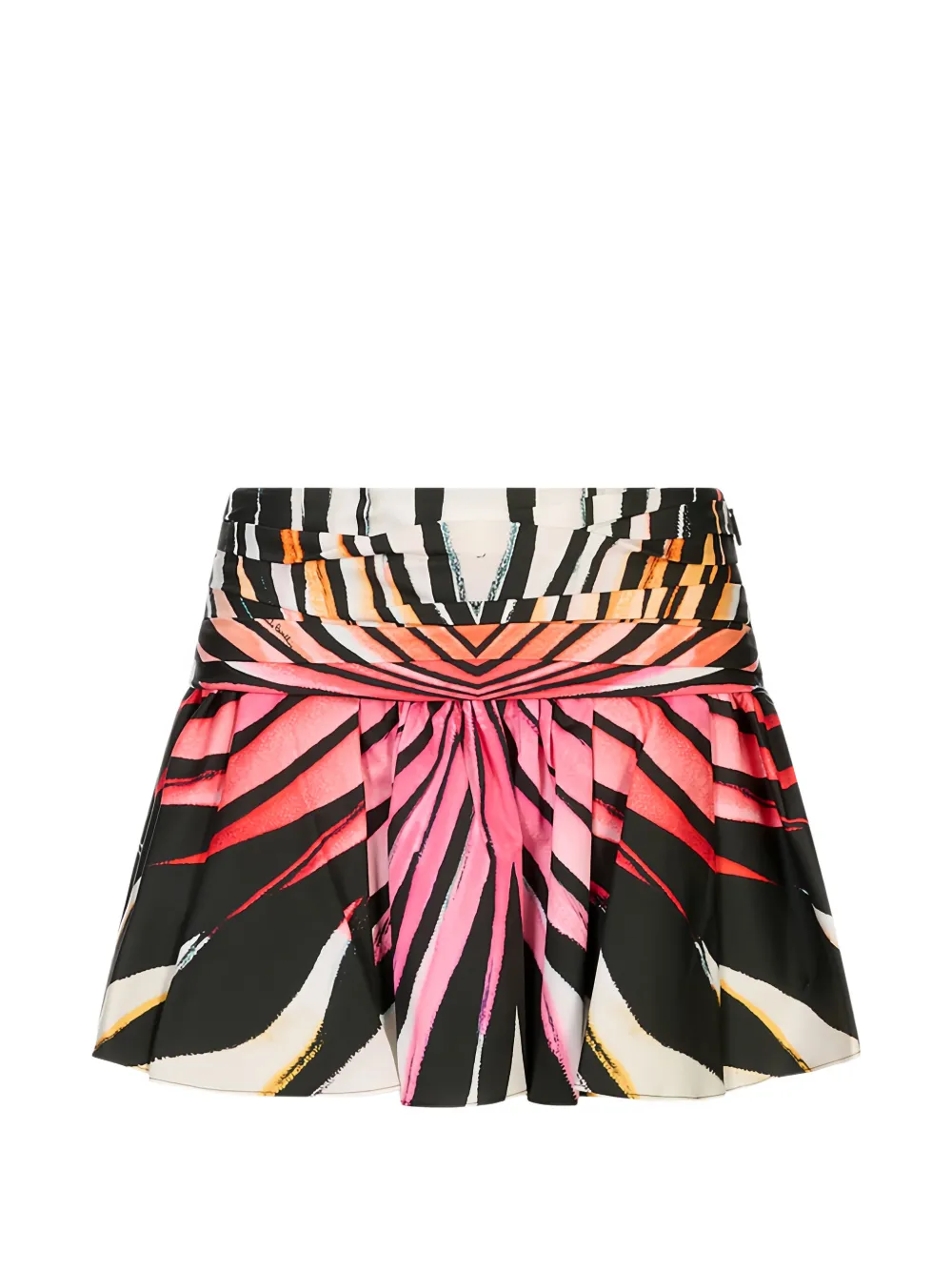 Roberto Cavalli Ray Of Paradise pleated mini skirt - Nero