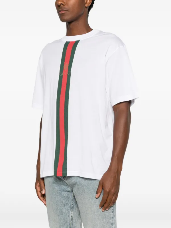 Gucci Camiseta Com Listra Web | Branco | FARFETCH BR