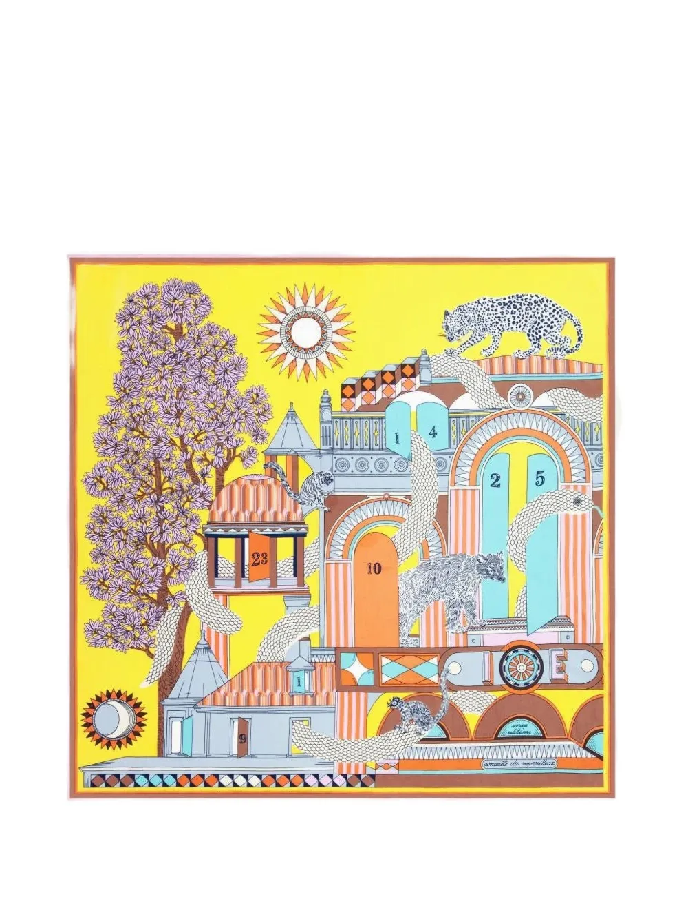 Inoui Editions graphic-print square scarf - Giallo
