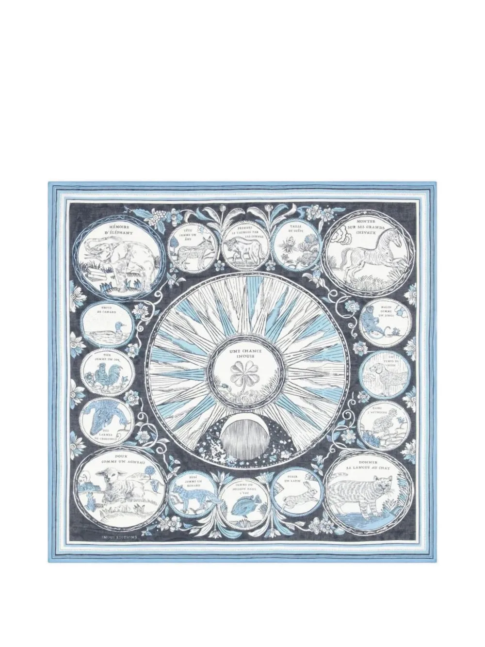 Inoui Editions graphic-print square scarf - Bianco