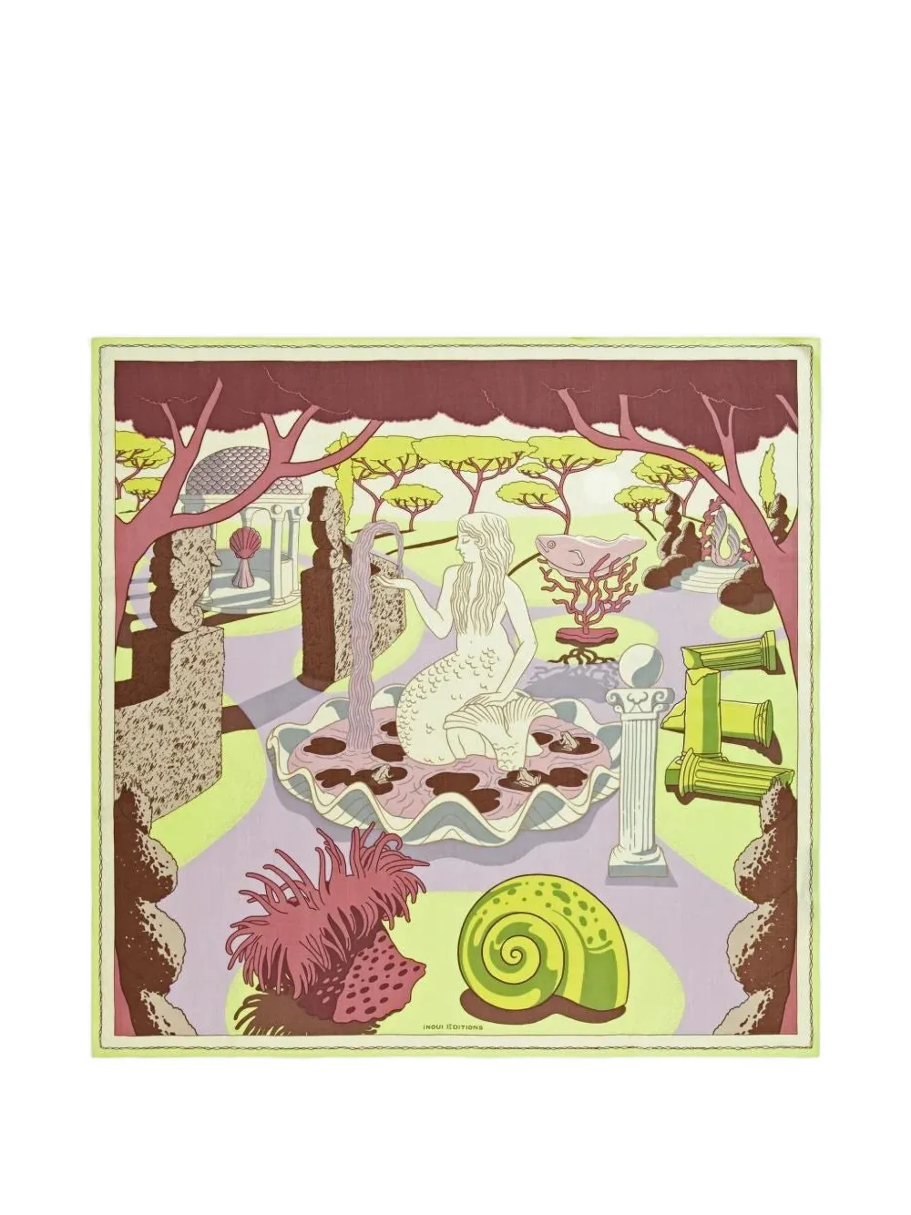 Inoui Editions graphic-print square scarf - Giallo