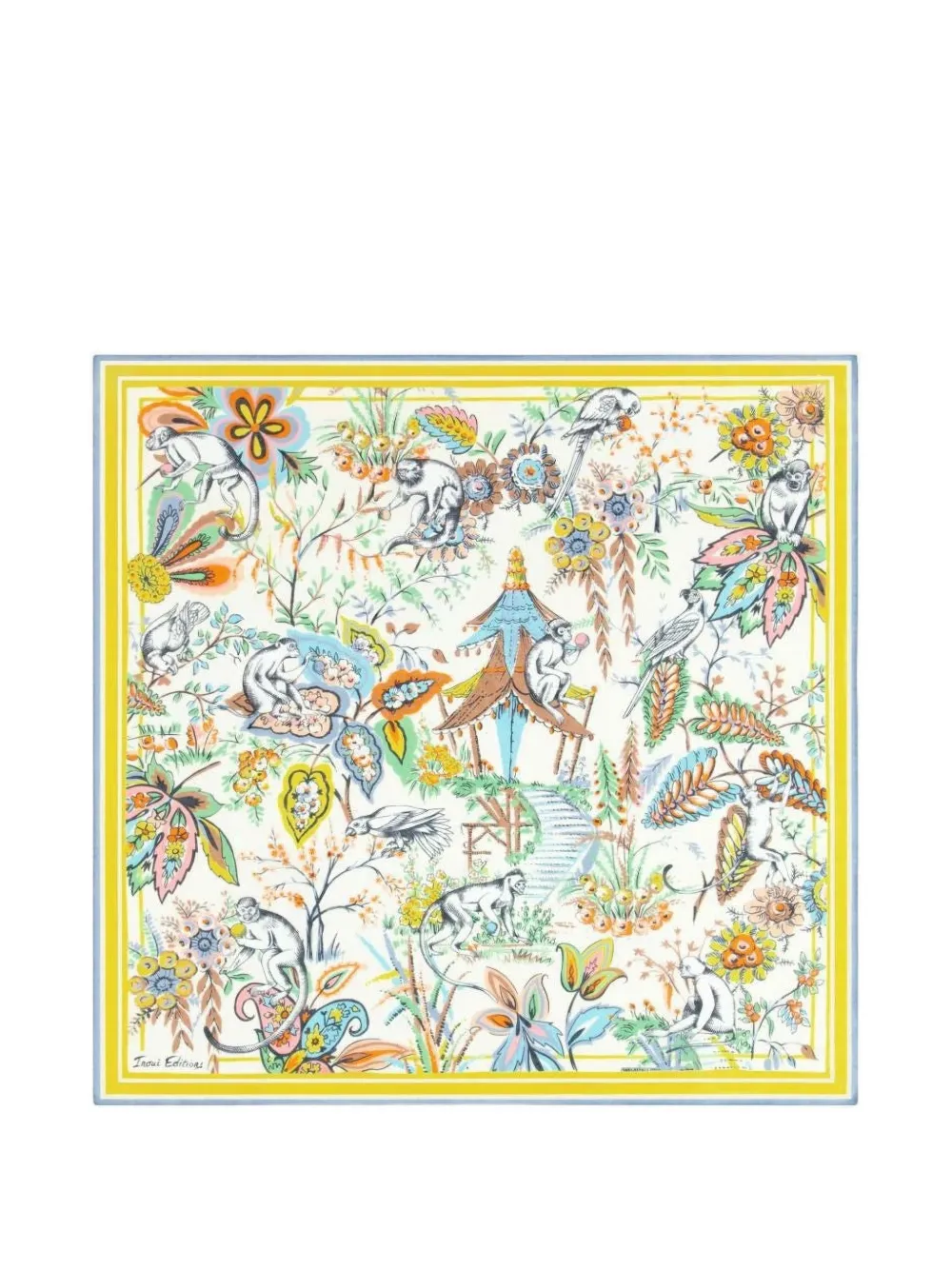 Inoui Editions graphic-print square scarf - Toni neutri