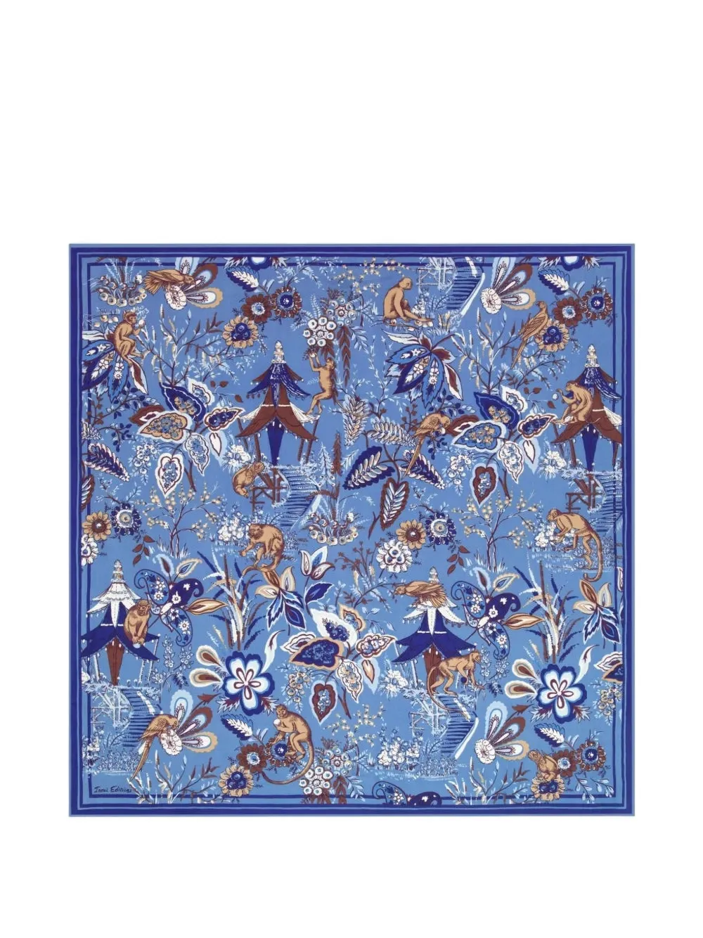 Inoui Editions graphic-print square scarf - Blu