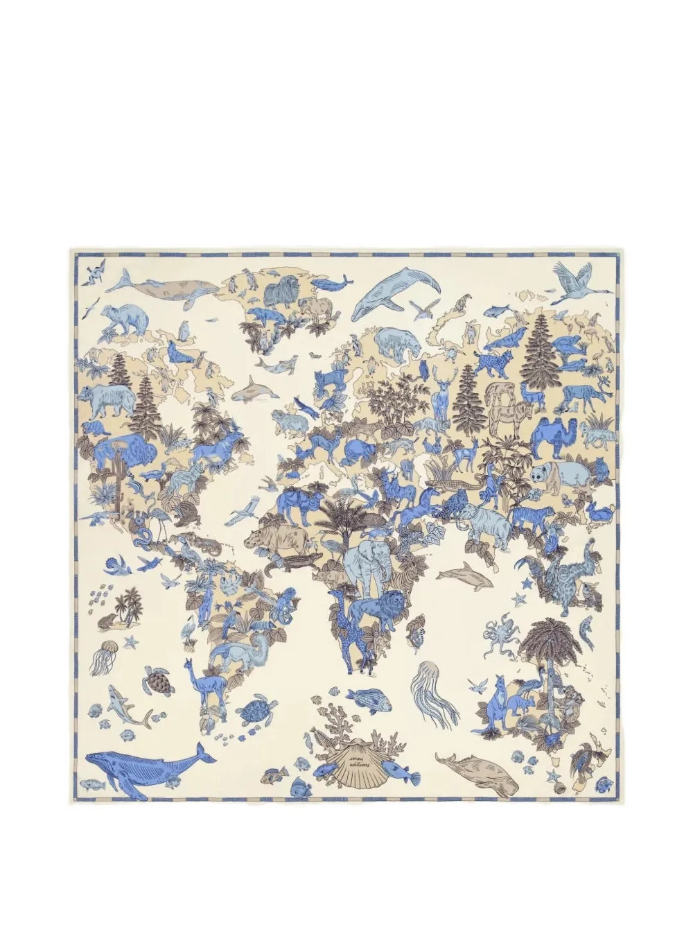 Inoui Editions animal-print square scarf - Toni neutri