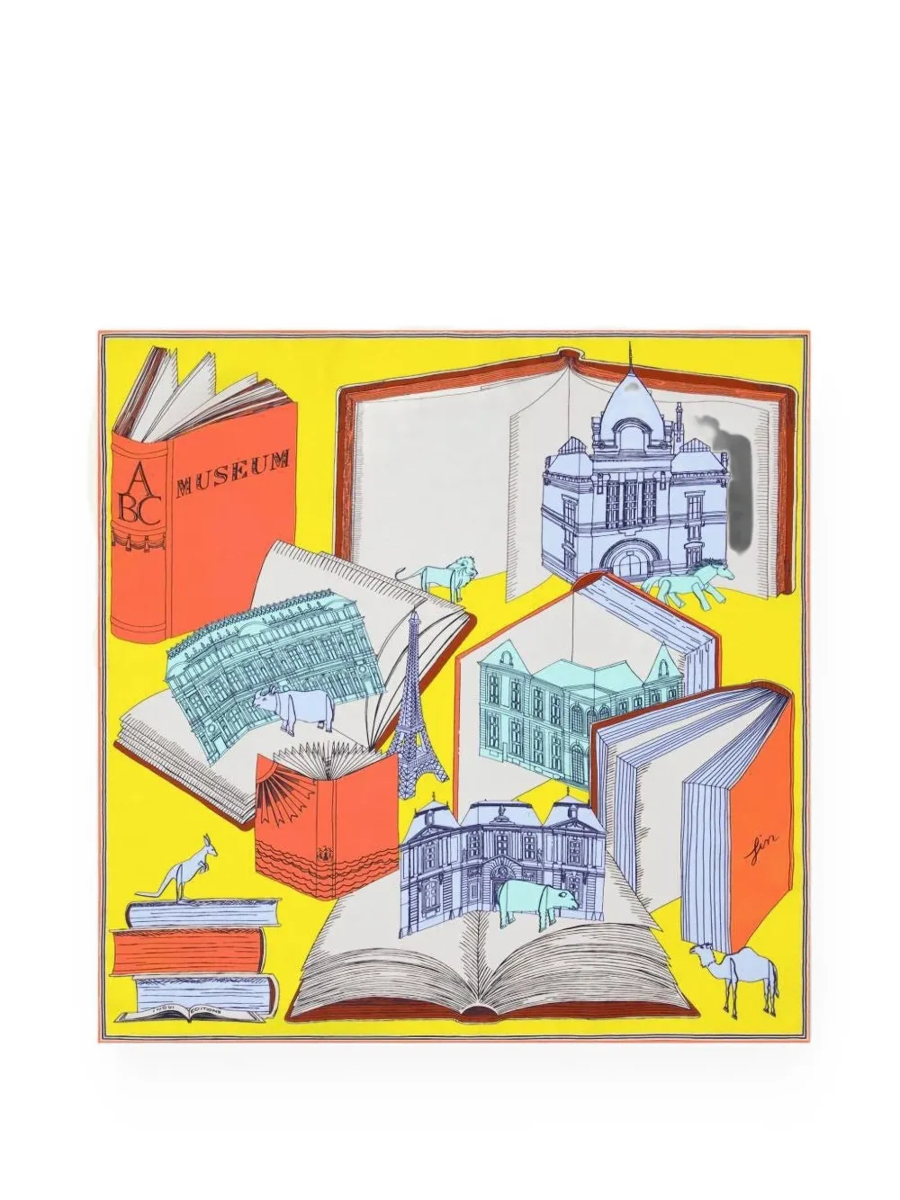 Inoui Editions Inoui museum-print scarf - Giallo