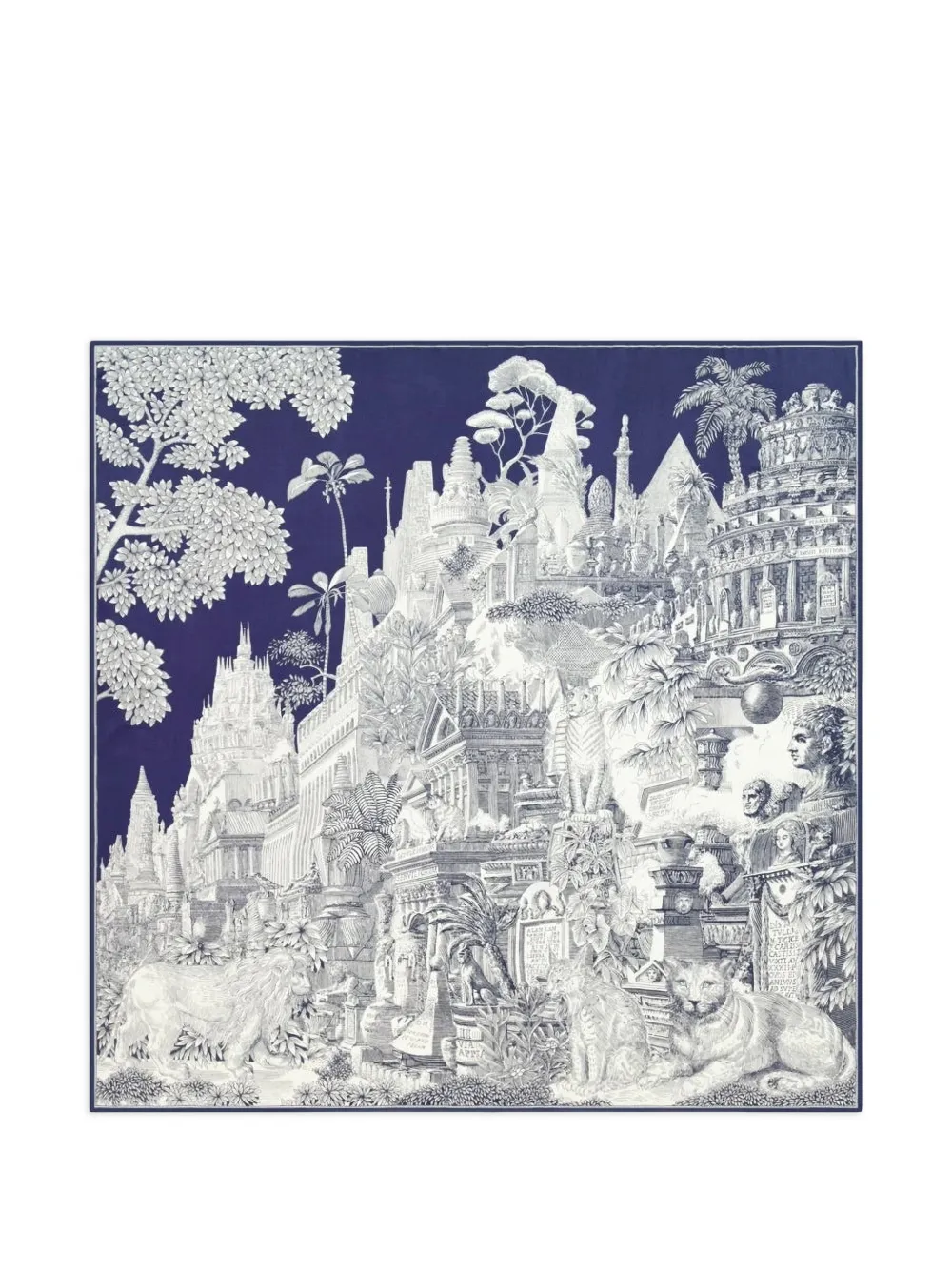 Inoui Editions Inoui graphic-print square scarf - Blu