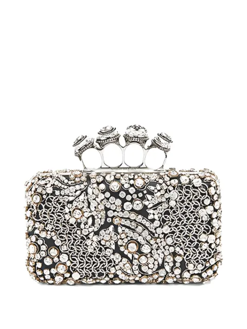 Alexander McQueen Spider Knuckle crystal-embellished clutch bag