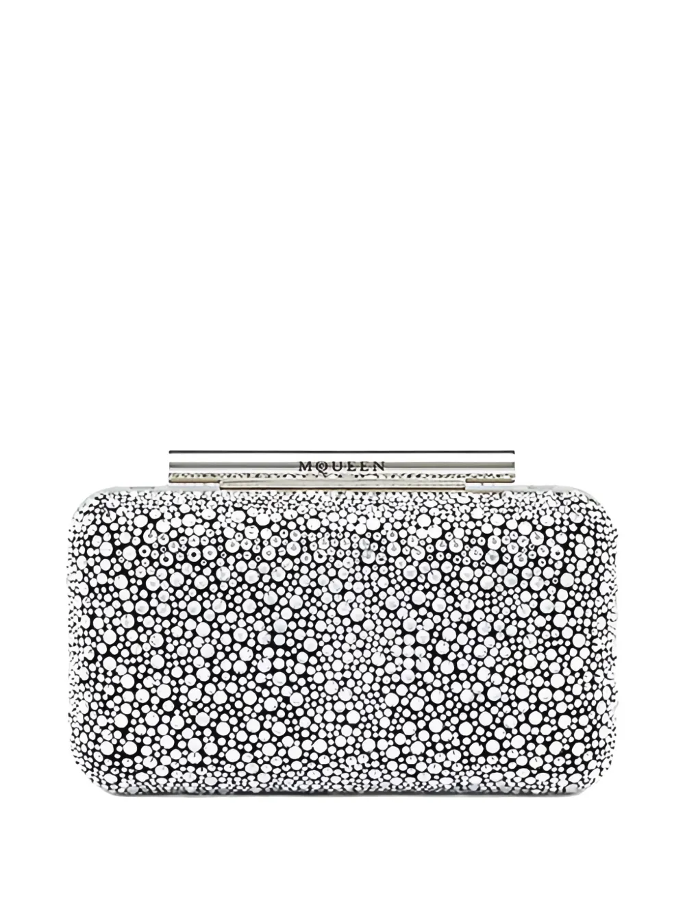 Alexander McQueen T-Bar crystal-embellished clutch bag - Argento