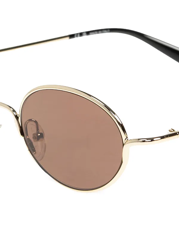 Alexander McQueen Eyewear ラウンドフレーム サングラス | ゴールド 
