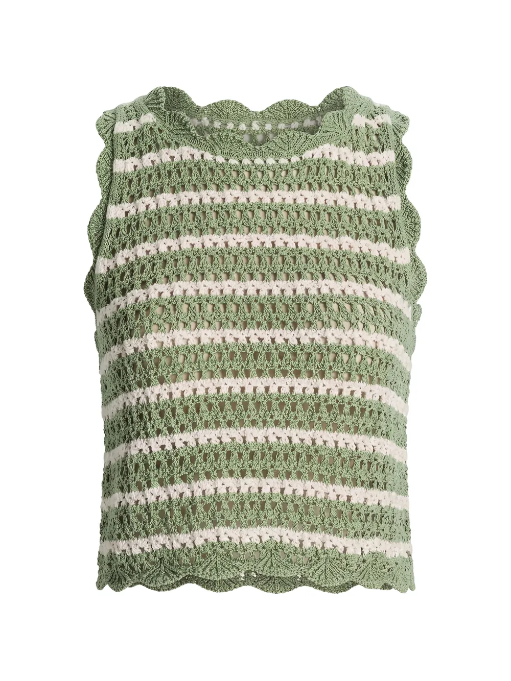 alice + olivia Amity crochet tank top - Verde