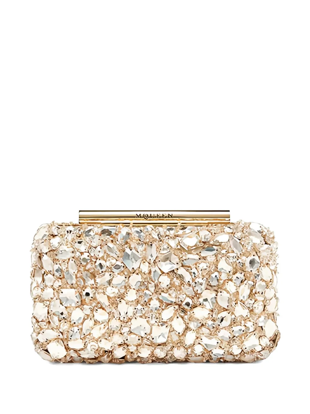 Alexander McQueen T-Bar crystal-embellished clutch bag - Oro
