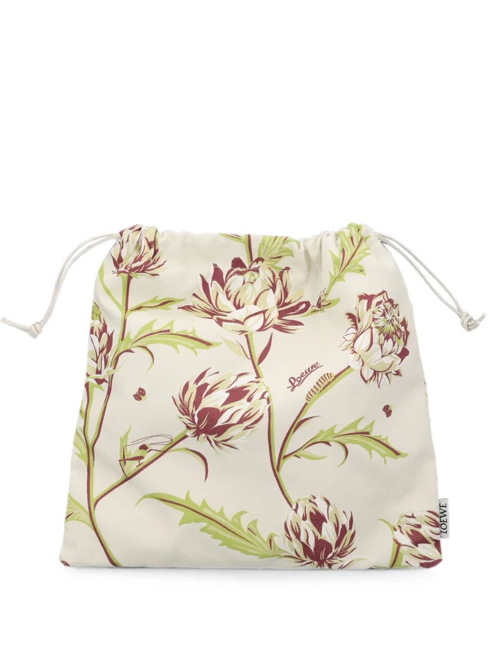 LOEWE small Artichoke floral-print drawstring clutch bag